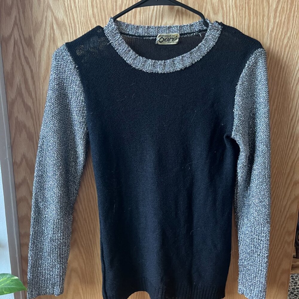 Vintage black & silver mesh top - Picture 3 of 4
